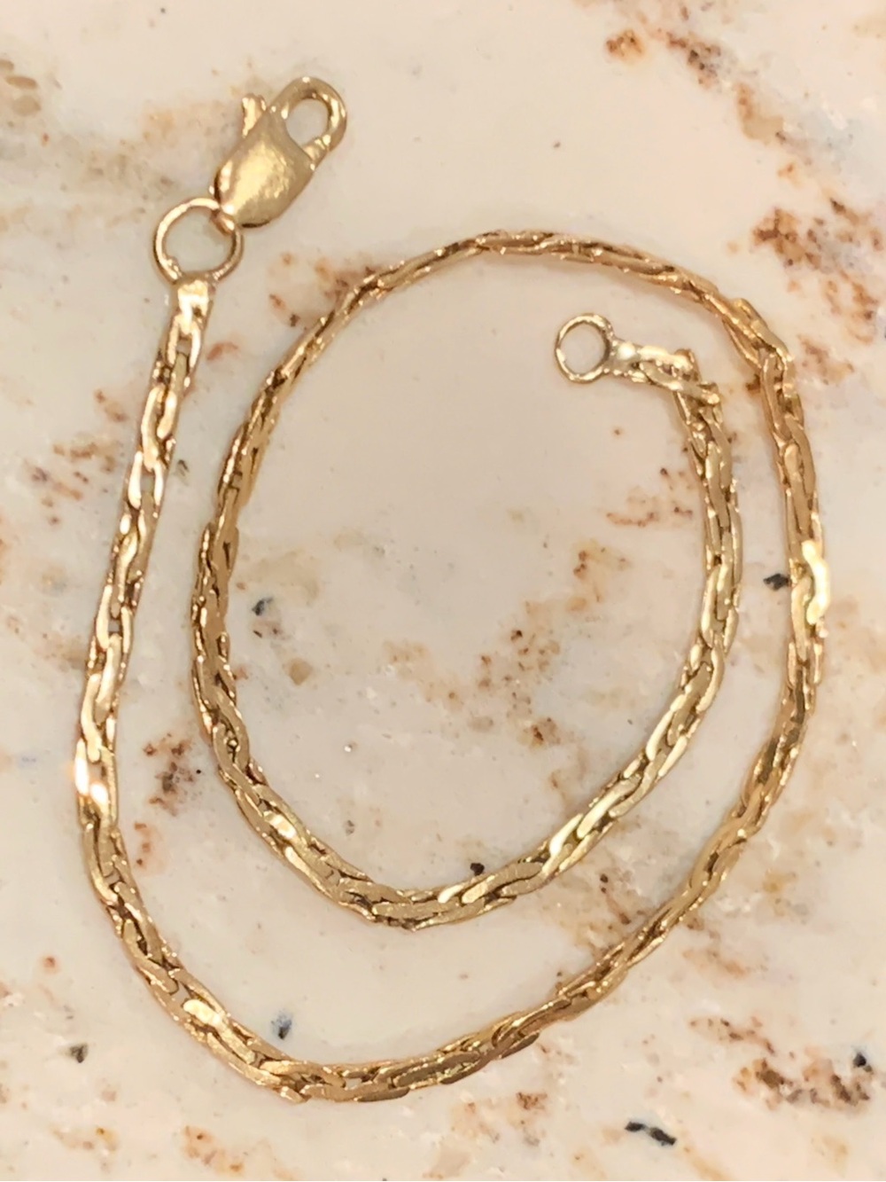 14K Yellow Gold Singapore Chain Bracelet 7.5” 2.16g Thin Lobster Clasp 14 k